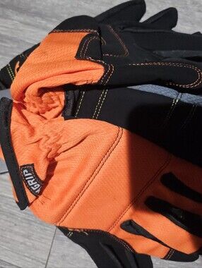 High-Visibility Orange Work Gloves - Unbranded